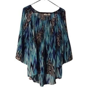 CATO High-Low MULTI-COLORED Blouse Size LARGE